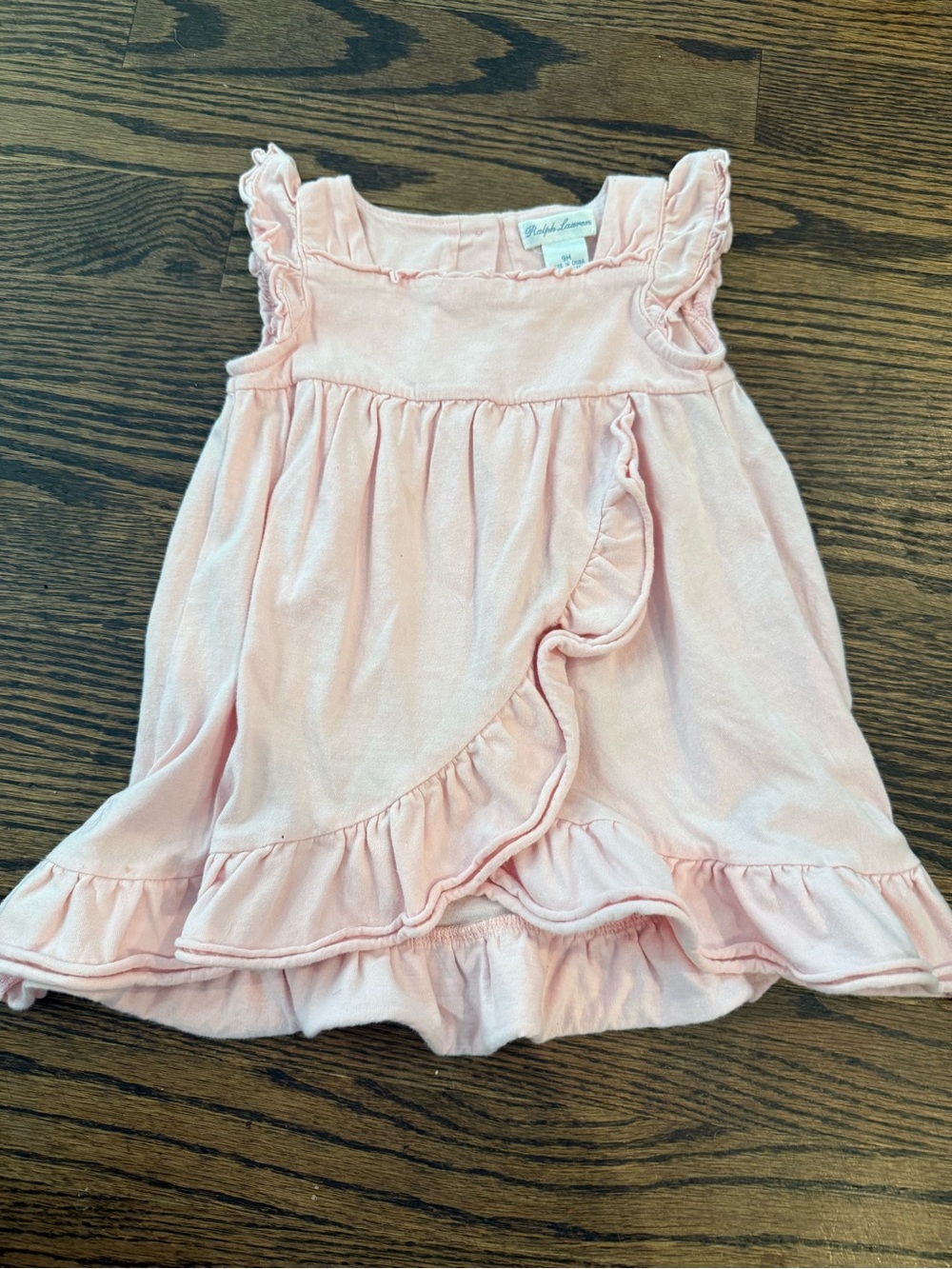 Ralph Lauren Light Pink Ruffle Tank Dress for Kids